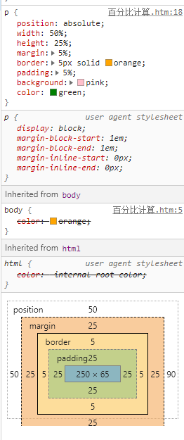 css position属性为absolute时其百分值的计算 css,position,absolute