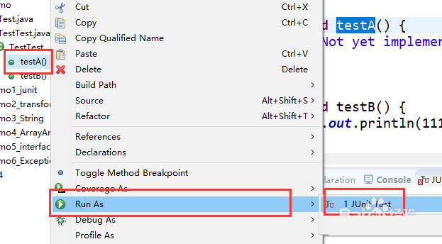 Eclipse怎么运行单个Junit单元测试?