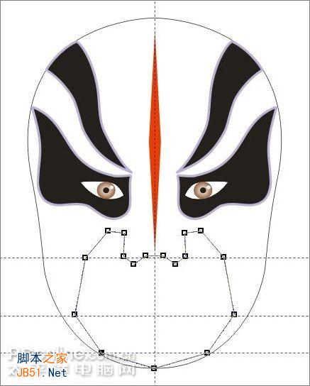 coreldraw(cdr)模仿绘制中国京剧中马谡的脸谱实例教程