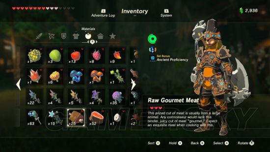 塞尔达传说荒野之息打肉烹饪赚钱方法分享