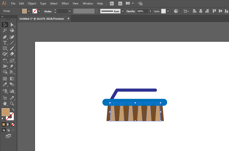 ai怎么画刷子图标? ai设计衣服刷标志的教程