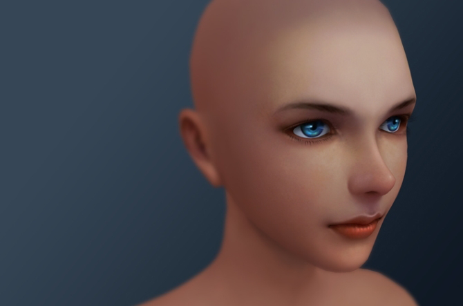 3d光头女模脸部贴图教程