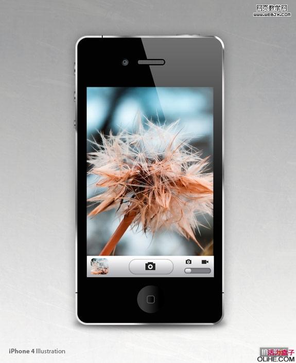 photoshop绘制出精细的iphone4手机界面效果