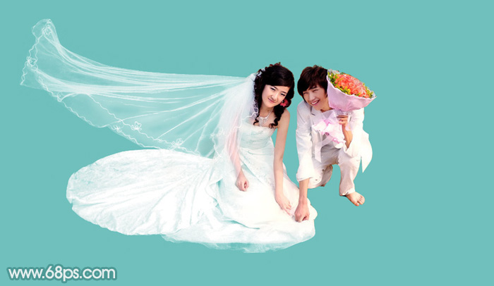 photoshop利用通道及抽出滤镜抠出飘逸的半透明婚纱