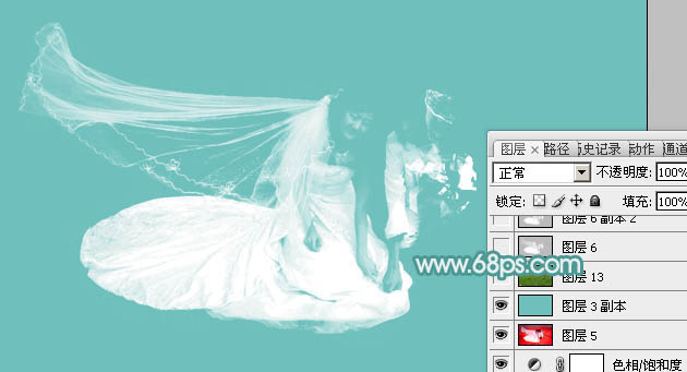 photoshop利用通道及抽出滤镜抠出飘逸的半透明婚纱