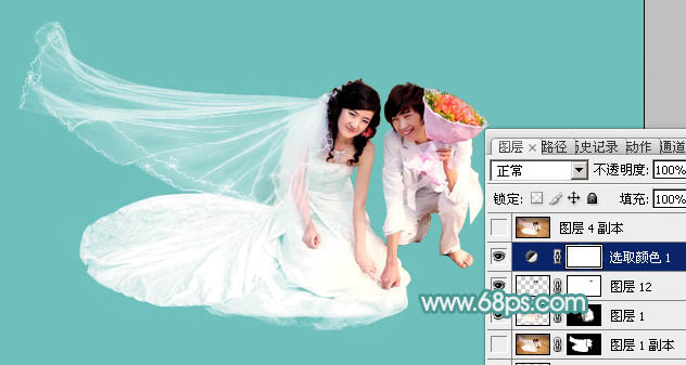 photoshop利用通道及抽出滤镜抠出飘逸的半透明婚纱