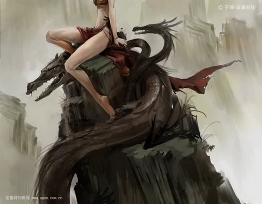 photoshop与painter合作绘制逼真的盘龙教程