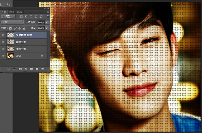 ps利用自定义图案及快速蒙版将都教授图片制作个性编织效果