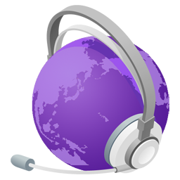 紫色带耳机的地球 大