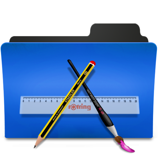 绘图工具文件夹 画笔 铅笔 尺子