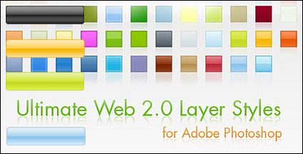 Web 2.0风格导航条与按钮效果png并提供photoshop样式下载