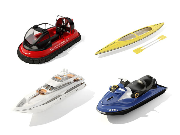 摩托艇游艇独木舟充气船3d模型