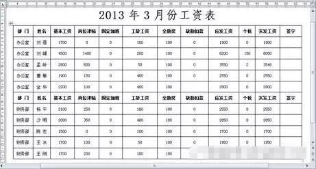 在word中如何快速將原工資表拆分成兩個獨立的表格